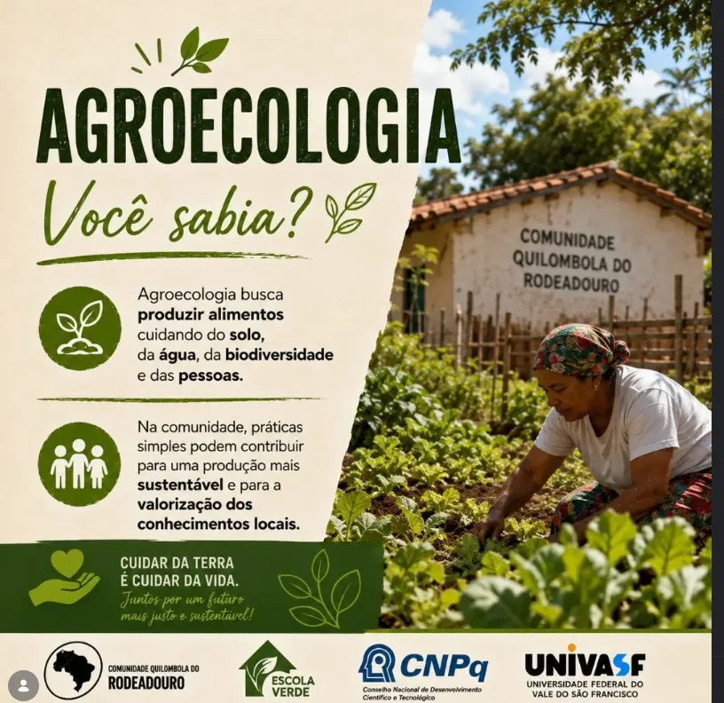 Cartaz de ação de agroecologia na Comunidade Quilombola do Rodeadouro